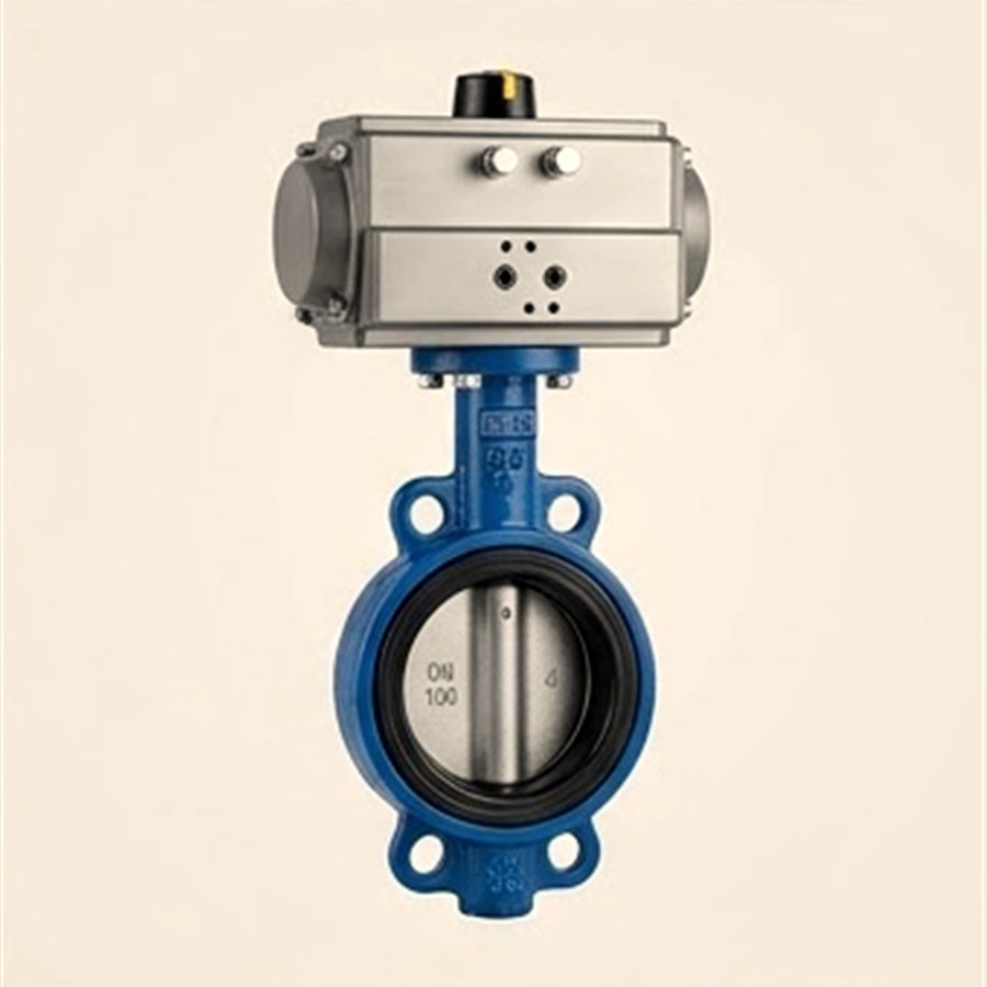 Flanged butterfly valve body detail